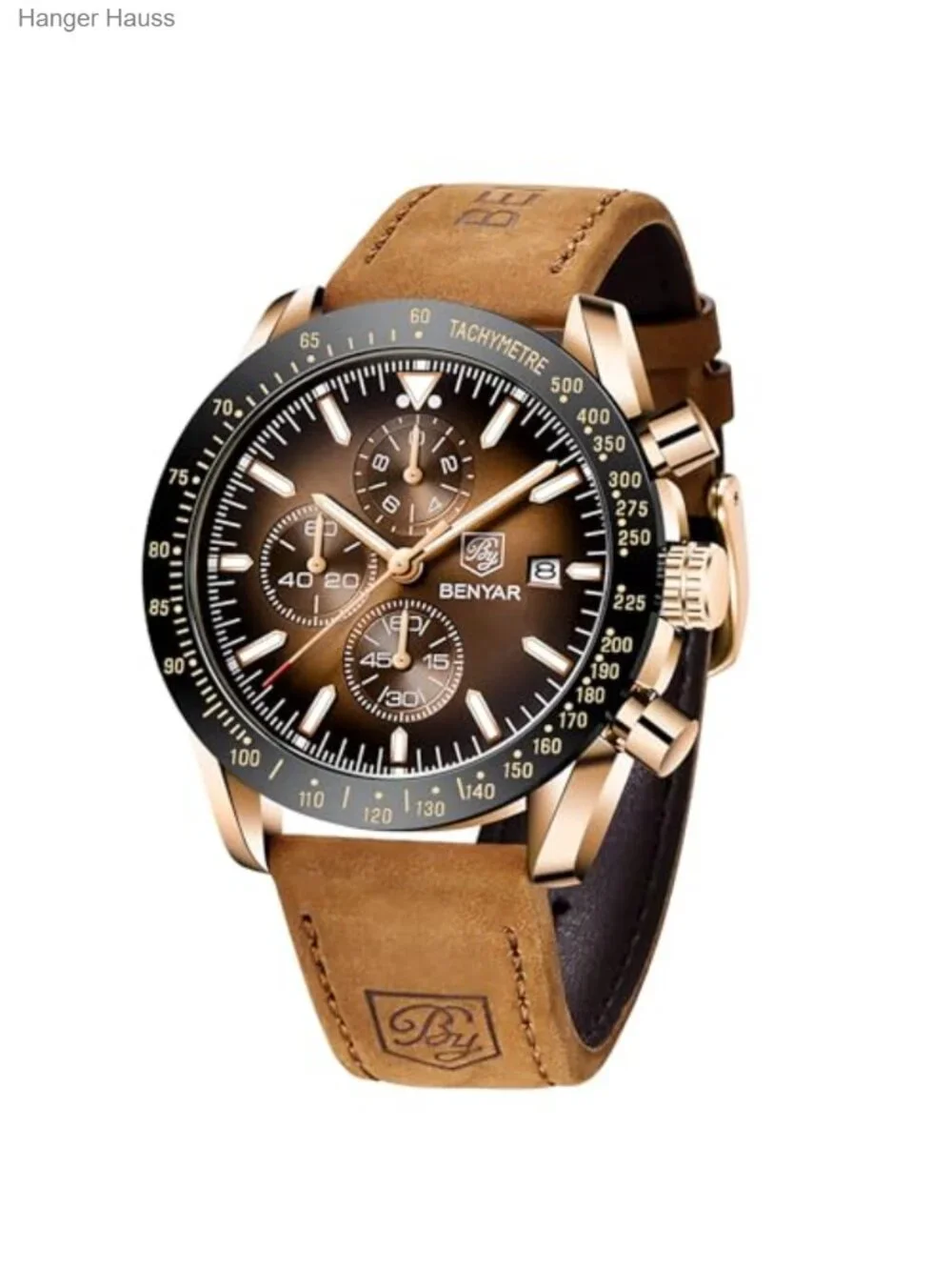 Men's Analog Quartz Chronograph Waterproof Luminous Wrist Watch with Silicone